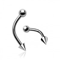 Piercing do obočí kulička a hrot - OC039