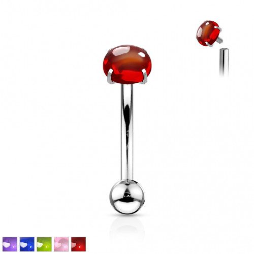 Piercing do obočí cabochon stone - OC031