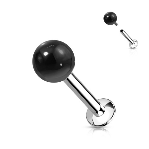 Piercing do brady - černý achát - LA107