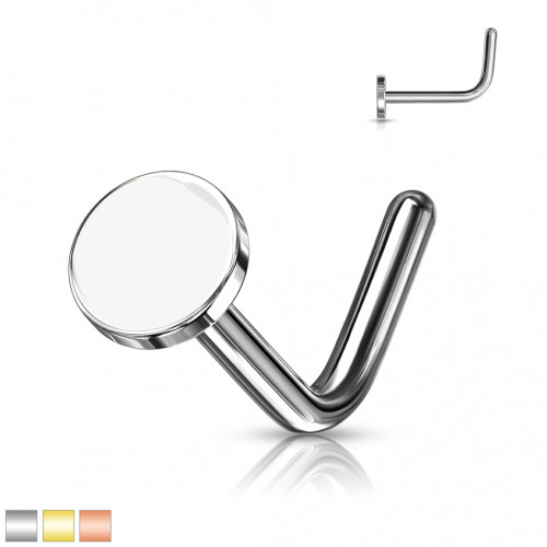 Zahnutý piercing do nosu placka - N061