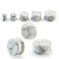 Kamenný plug - white howlite stone PG331