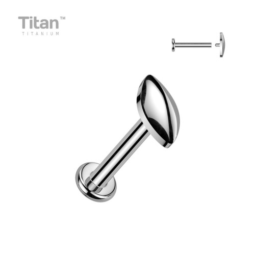 Titanový piercing do brady špičatý ovál - LA121