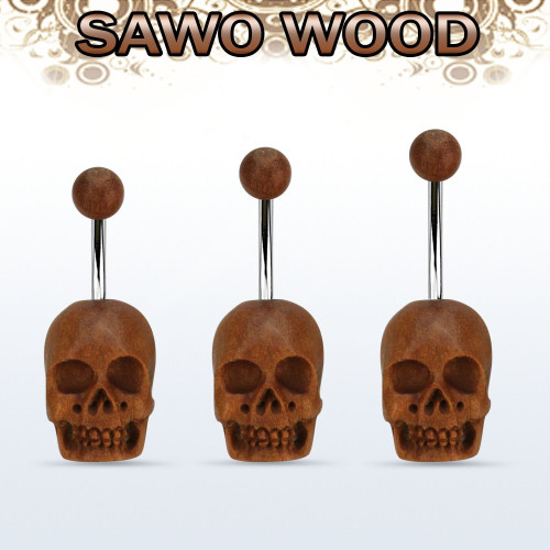 Piercing do pupíku lebka sawo wood - PDP393