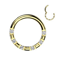 Piercing segment otevírací s kamínky - N089