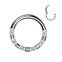 Piercing segment otevírací s kamínky - N089