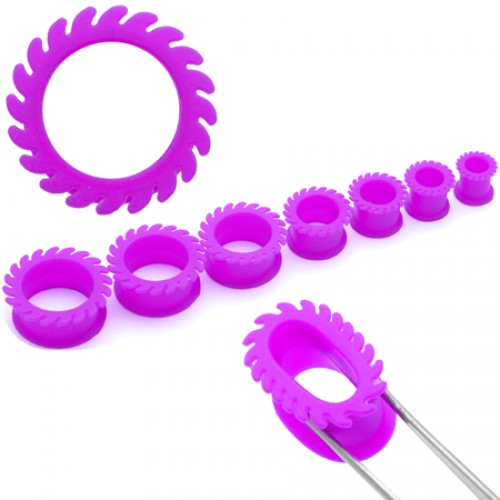 Silikonový tunel zubatý - fialový TL014