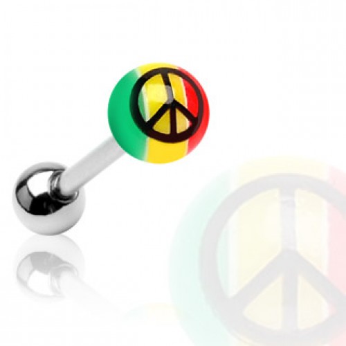 Rasta piercing do jazyka peace -JK057