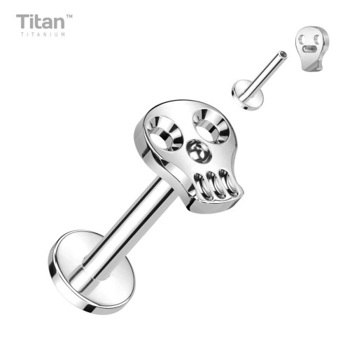 Titanový piercing do brady lebka - LA125