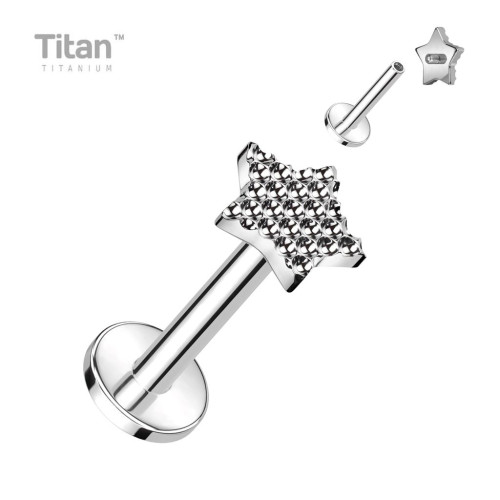 Titanový piercing do brady hvězdička - LA126