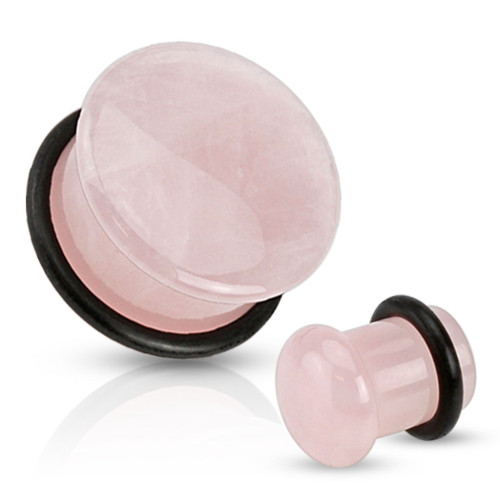 Kamenný plug s gumičkou - růženín - PG400