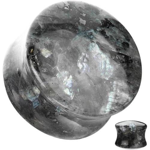 Kamenný plug - black labradorite - PG395